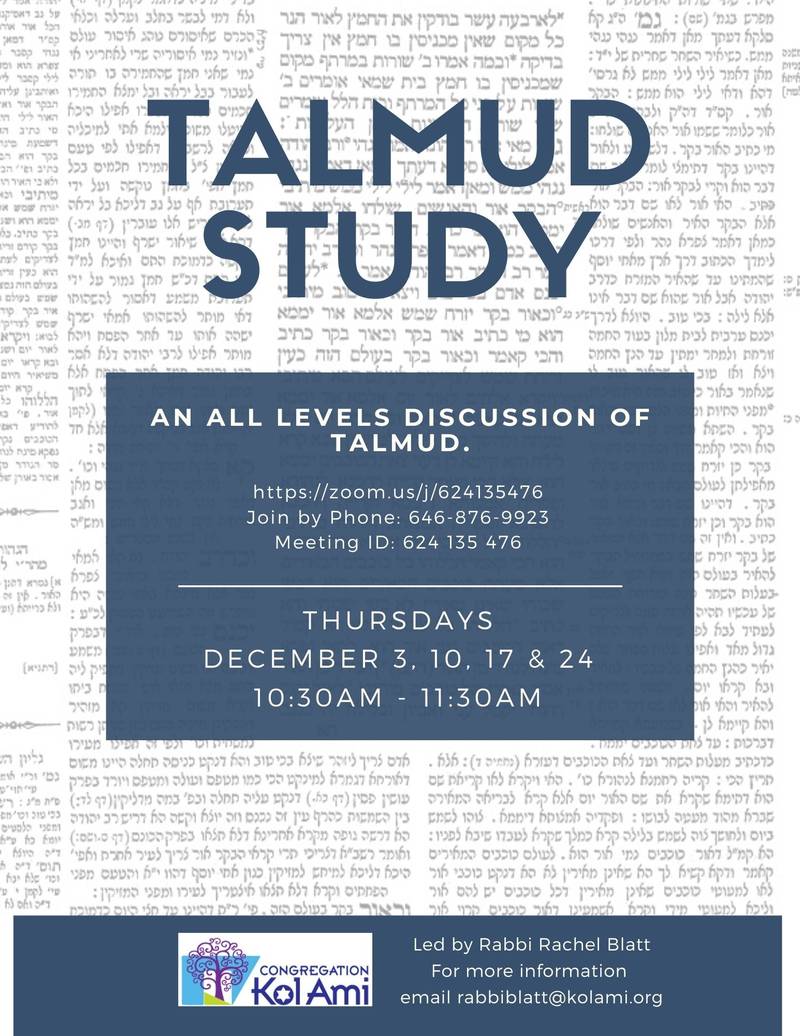 Banner Image for Talmud Study Class with Rabbi Blatt: Online with Zoom-CLICK HERE for LINK