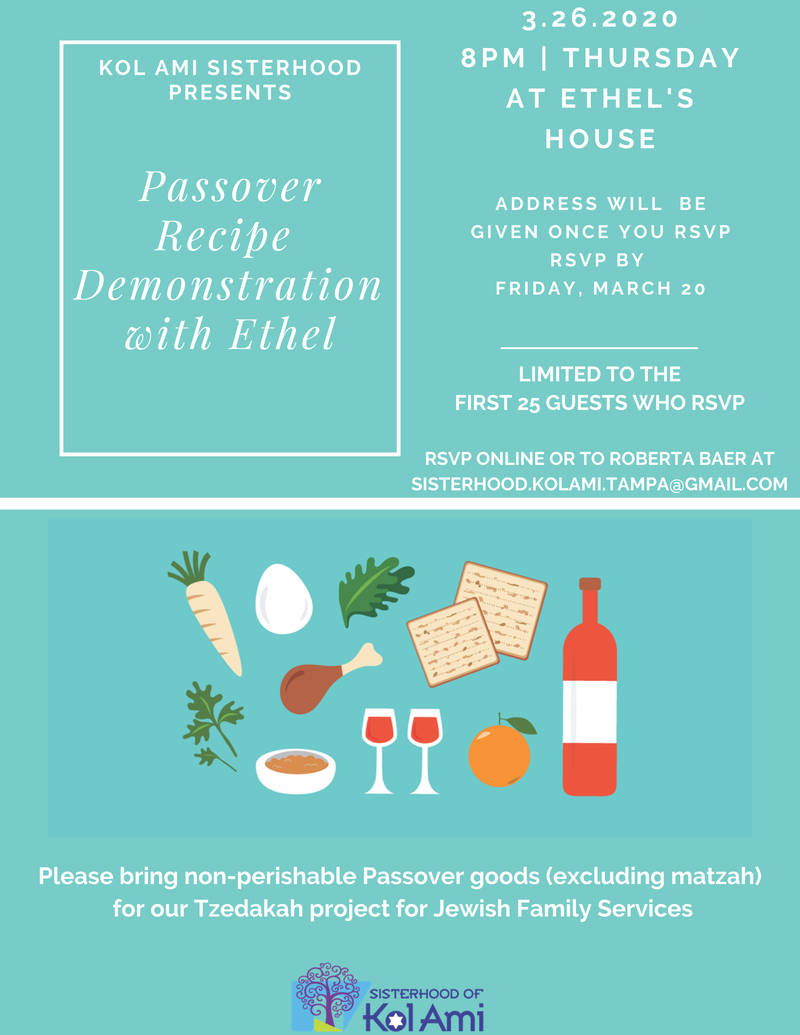 Banner Image for Sisterhood Passover Cooking Demonstration by Ethel - POSTPONED