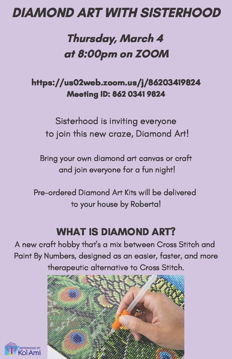 Banner Image for Sisterhood Diamond Art Craft Event: Click Here for Zoom Link