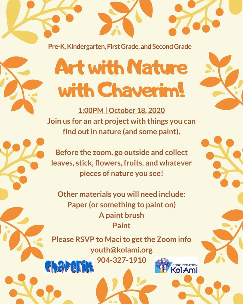 Banner Image for Art with Nature with Chaverim- Click Here for More Info