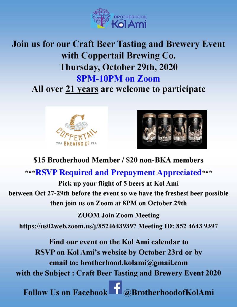Banner Image for Brotherhood Virtual Craft Beer Tasting & Brewery Event: Click Here for Zoom Link